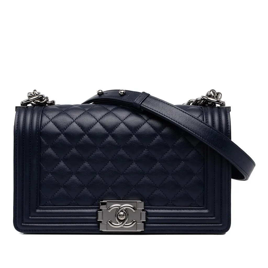 Chanel Old Medium Quilted Lambskin Boy Flap