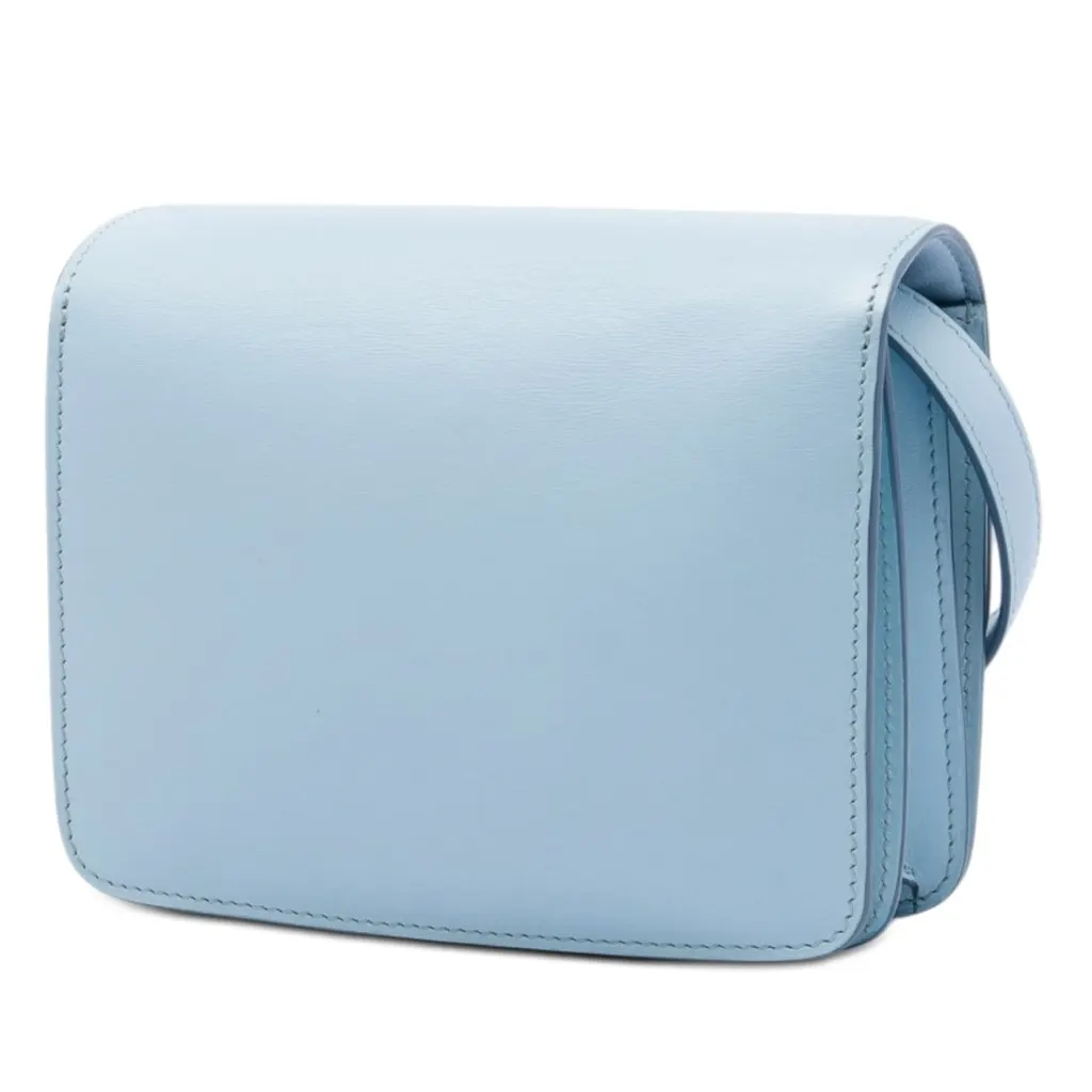 Celine Small Calfskin Classic Box Blue Leather Very good - Back View