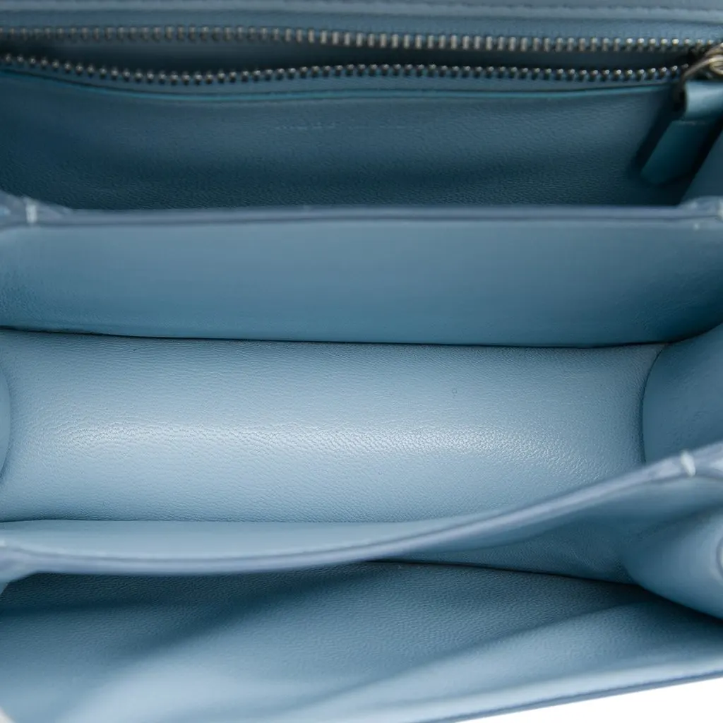 Celine Small Calfskin Classic Box Blue Leather Very good - Model View