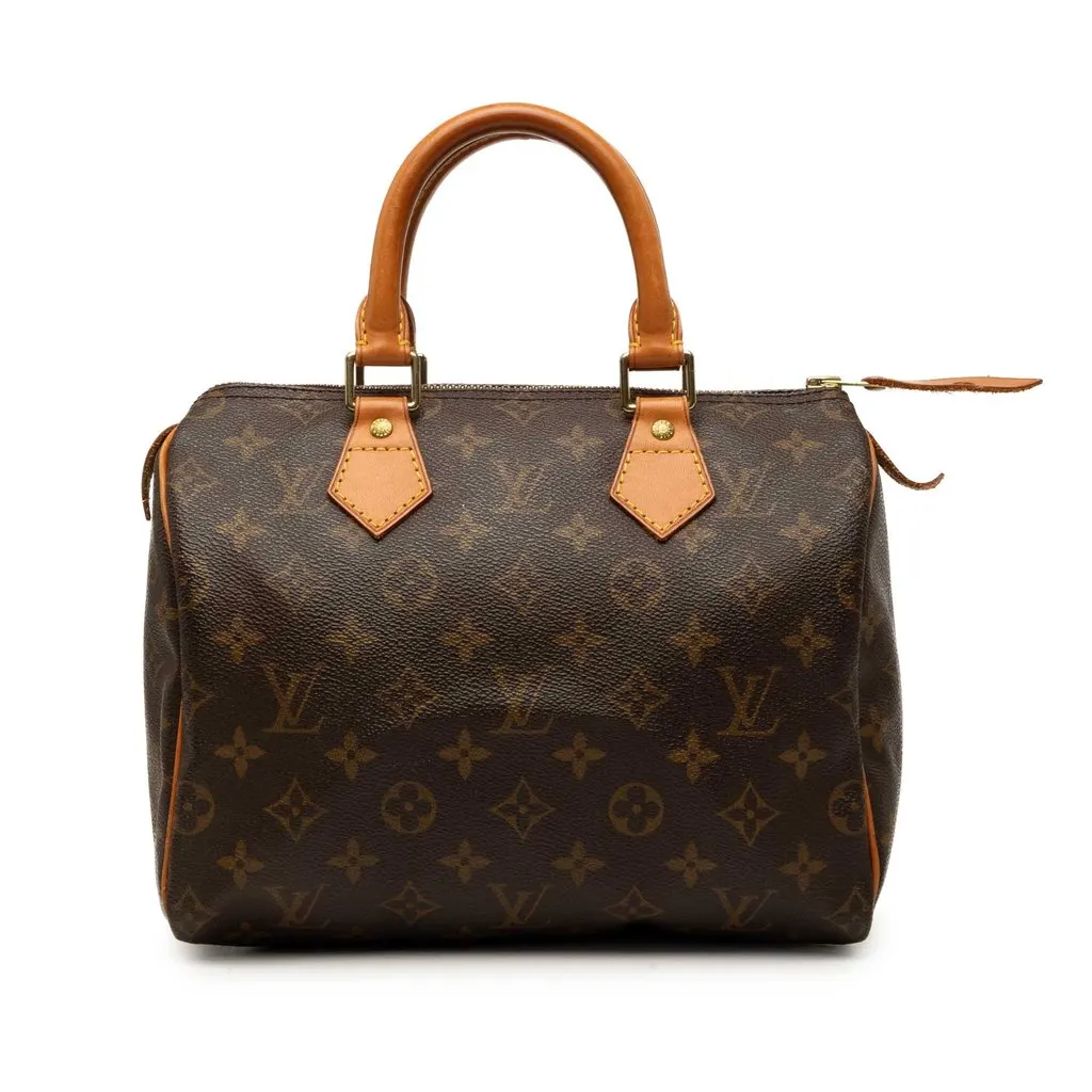 Louis Vuitton Monogram Speedy 25 Brown Canvas Good - Front View