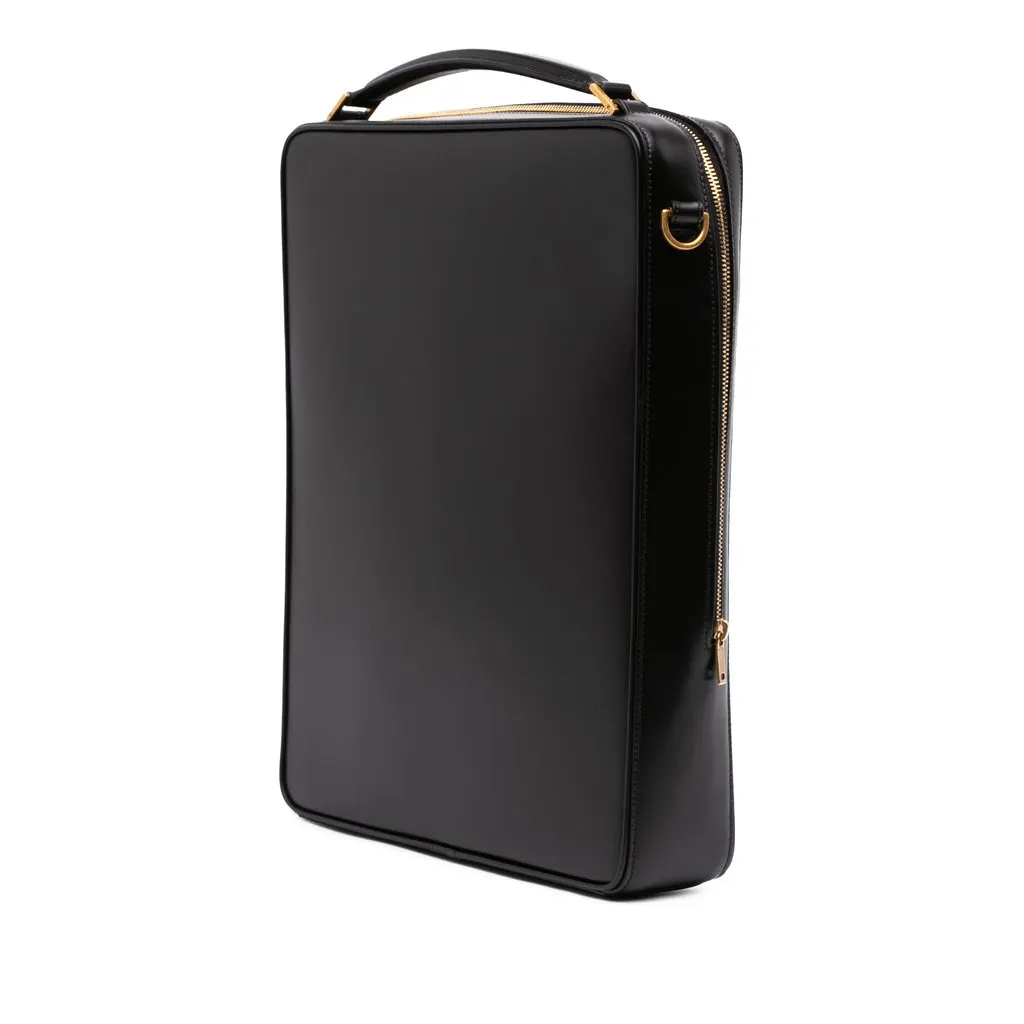 Saint Laurent Large Smooth Calfskin Case Bag Black Leather Very good - Back View