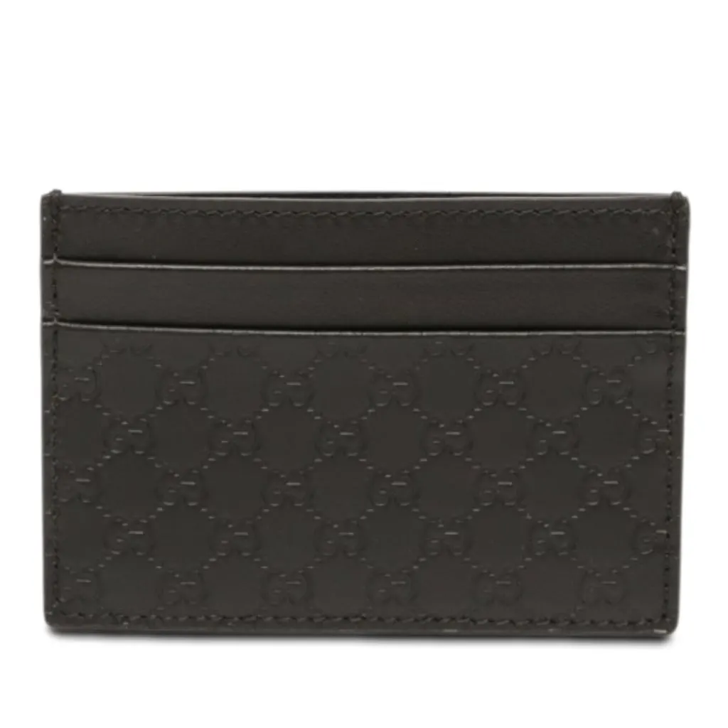 Gucci Microguccissima Card Holder Black Leather Never worn - Front View