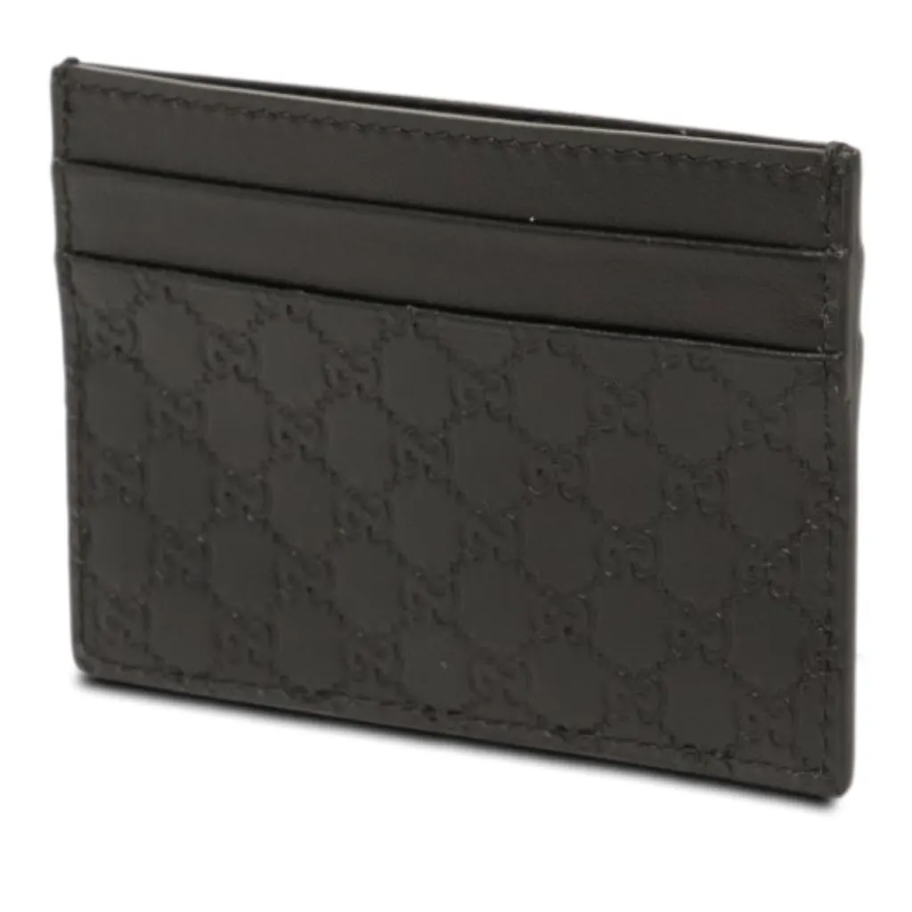 Gucci Microguccissima Card Holder Black Leather Never worn - Back View