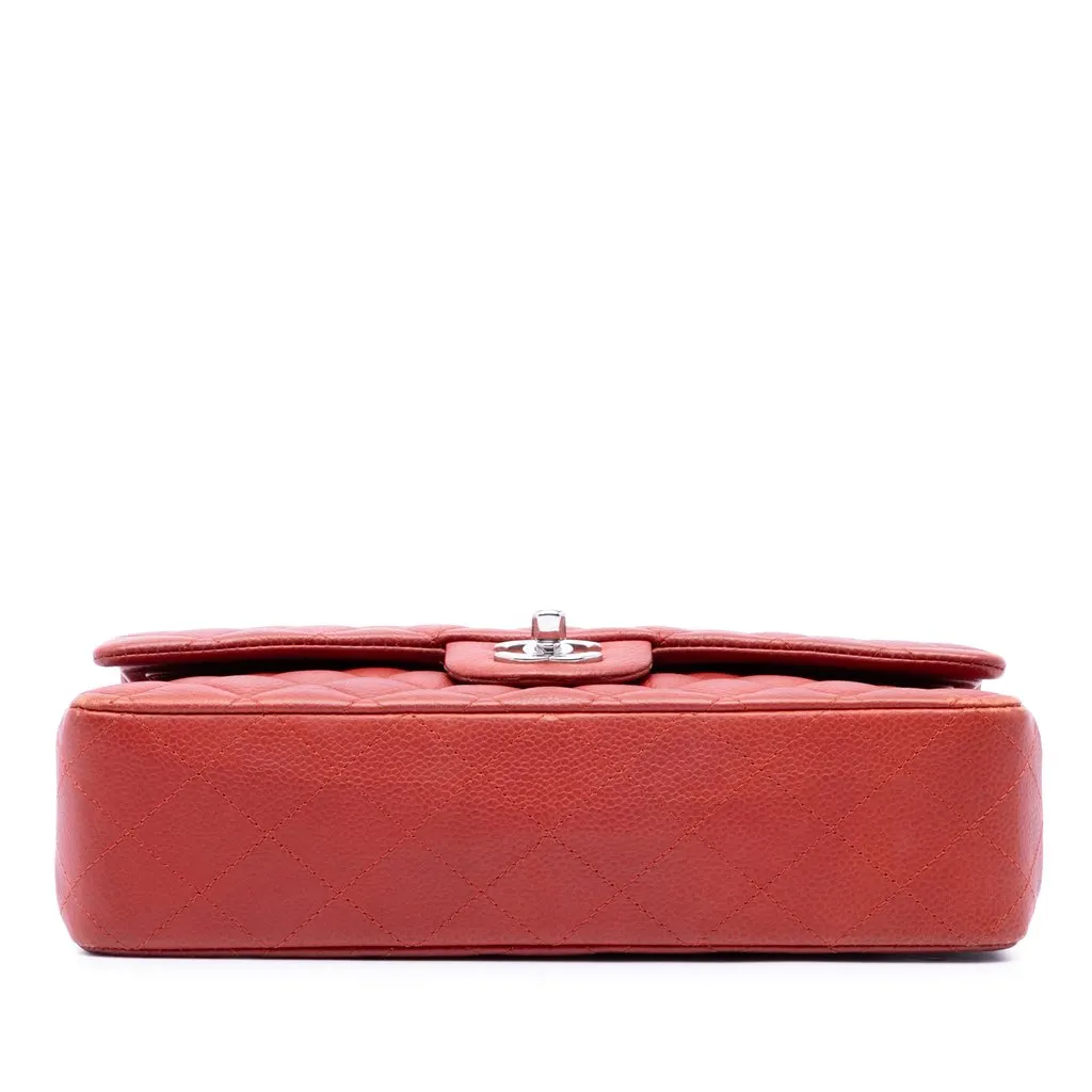 Chanel Medium Classic Caviar Double Flap Red Leather Very good - Inside View