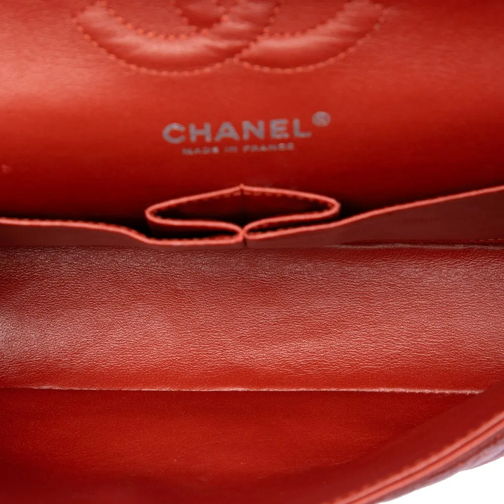 Chanel Medium Classic Caviar Double Flap Red Leather Very good - Model View