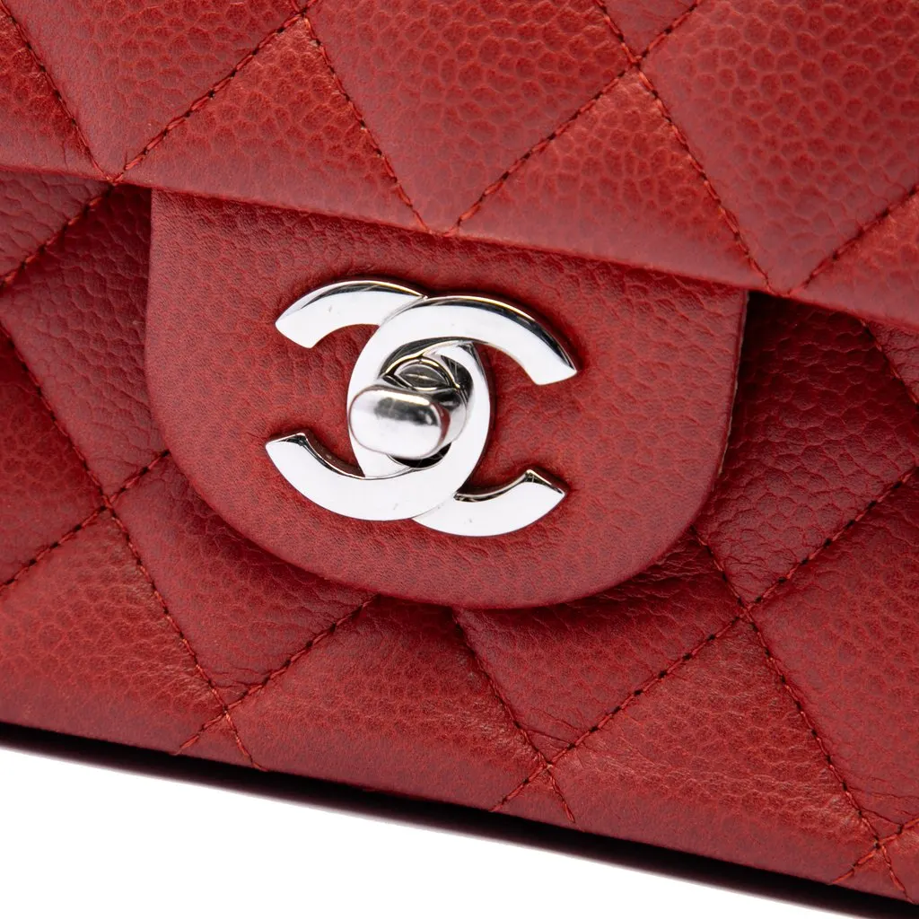 Chanel Medium Classic Caviar Double Flap Red Leather Very good - Box View