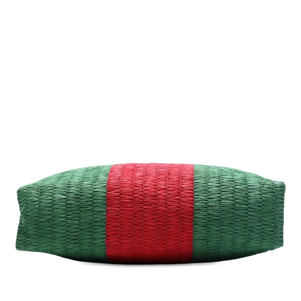 Gucci Raffia Web Cestino Tote Green Very good - Inside View