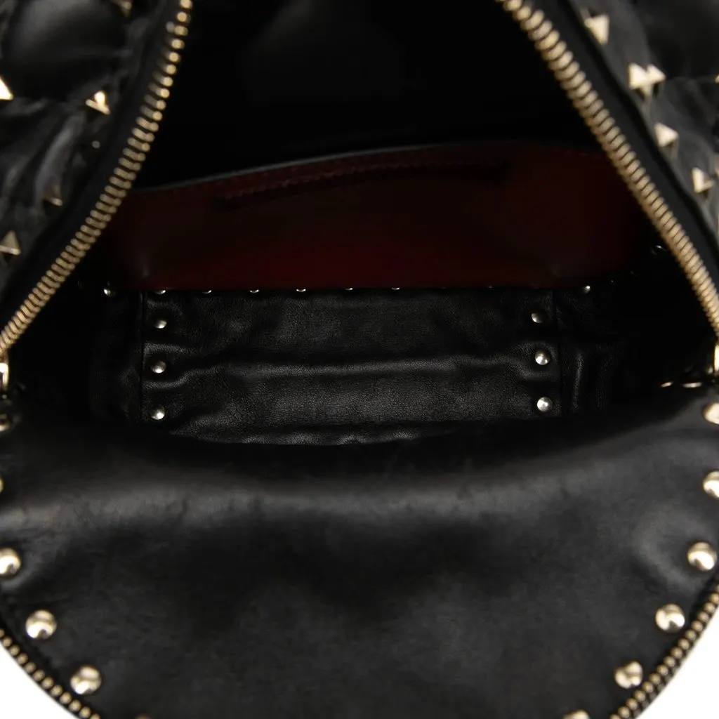 Valentino Mini Nappa VLTN Rockstud Spike Backpack Black Leather Very good - Model View