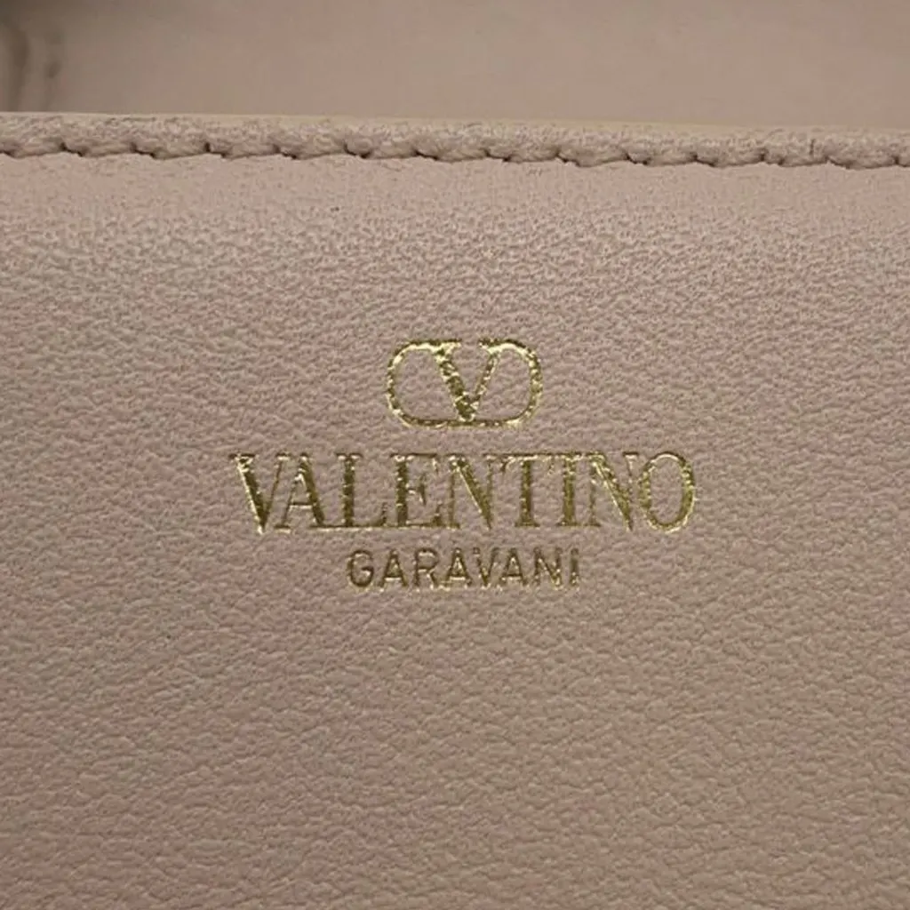Valentino Leather VLogo Card Case on Chain Pink Leather Good - Box View