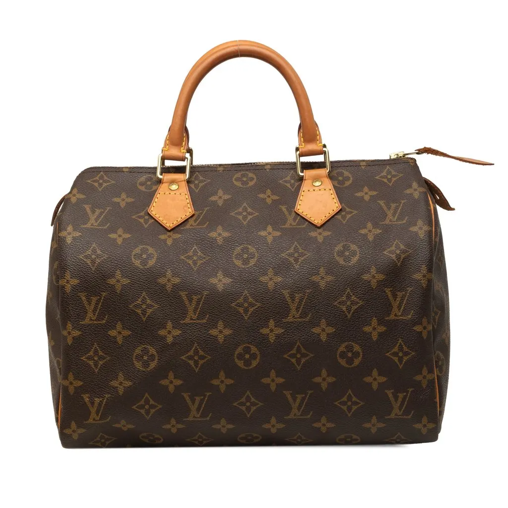Louis Vuitton Monogram Speedy 30 Brown Canvas Good - Front View