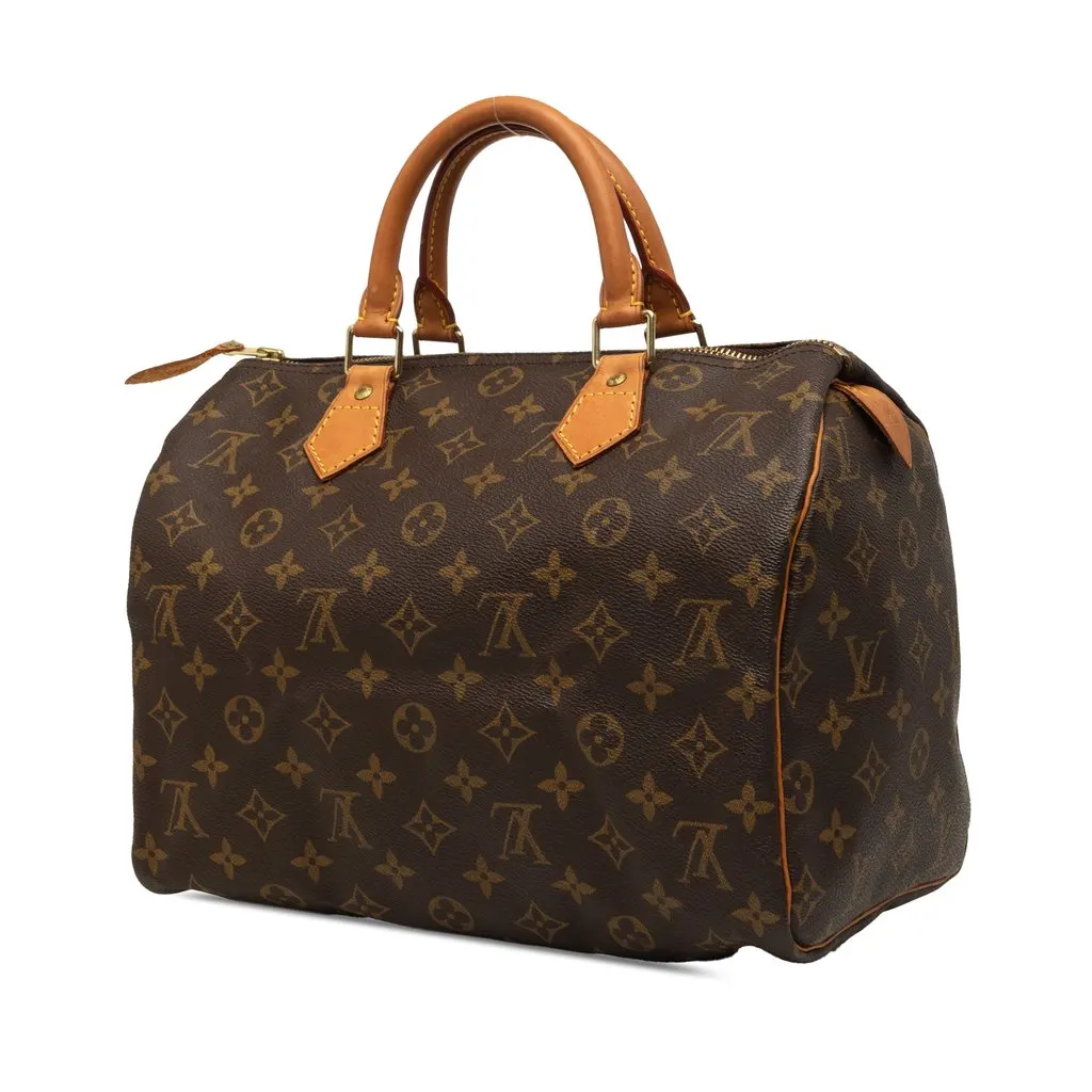 Louis Vuitton Monogram Speedy 30 Brown Canvas Good - Back View