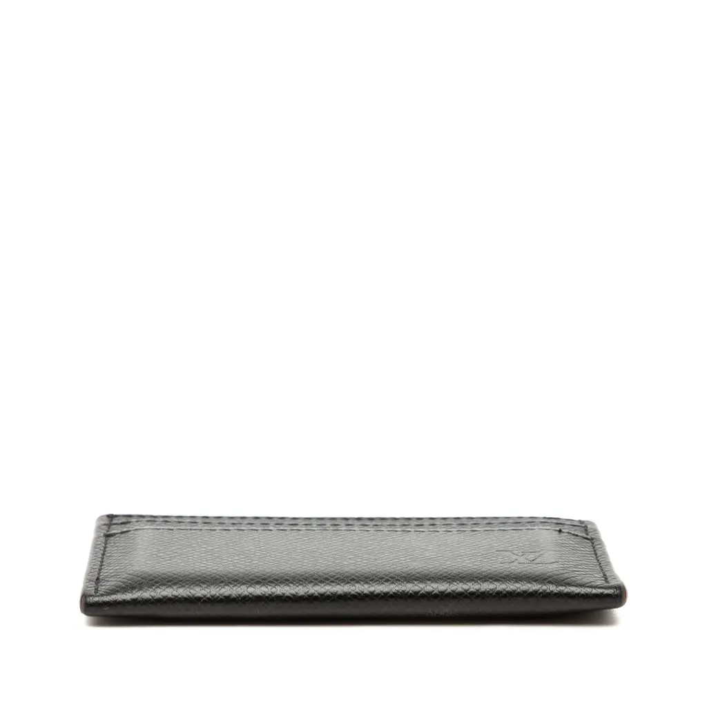 Louis Vuitton Taiga Double Card Holder Black Leather Very good - Inside View