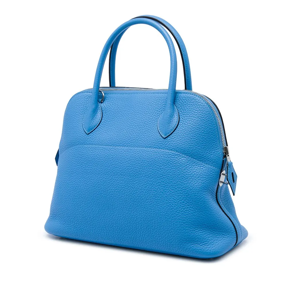 Hermès Clemence Bolide 31 Blue Leather Very good - Back View
