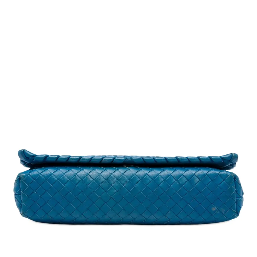 Bottega Veneta Nappa Intrecciato Flap Crossbody Blue Leather Very good - Inside View