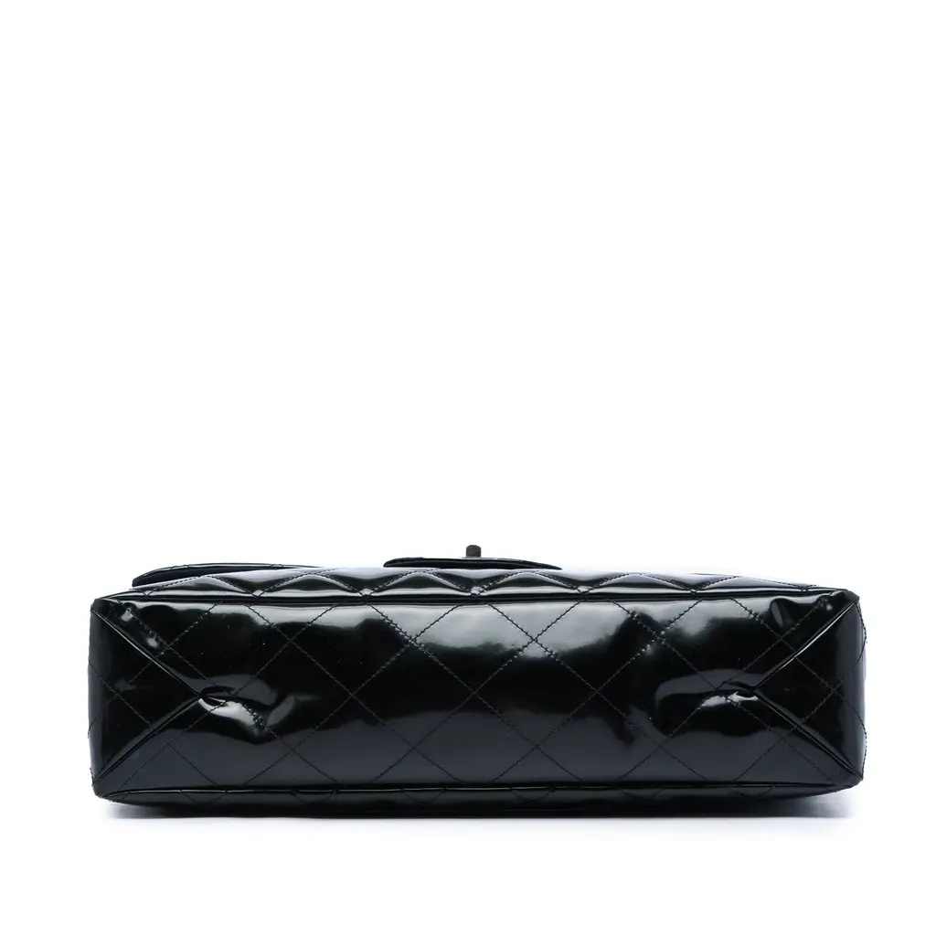Chanel Quilted Patent Reissue 2.55 Travel Flap XXL Black Leather Very good - Inside View