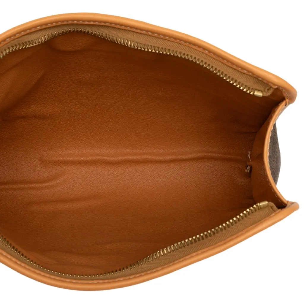 Celine Macadam Coated Canvas Clutch Brown Very good - Model View
