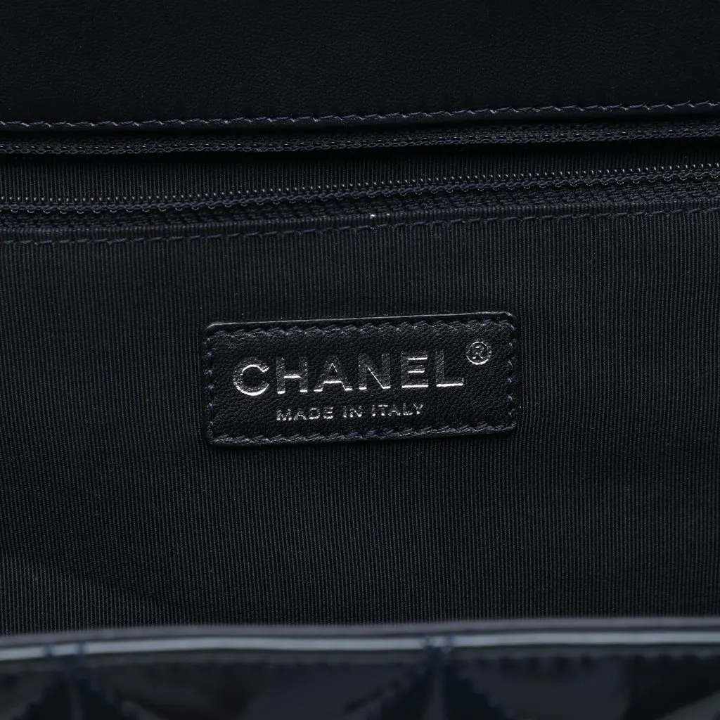 Chanel Quilted Patent Reissue 2.55 Accordion Flap Blue Leather Very good - Box View