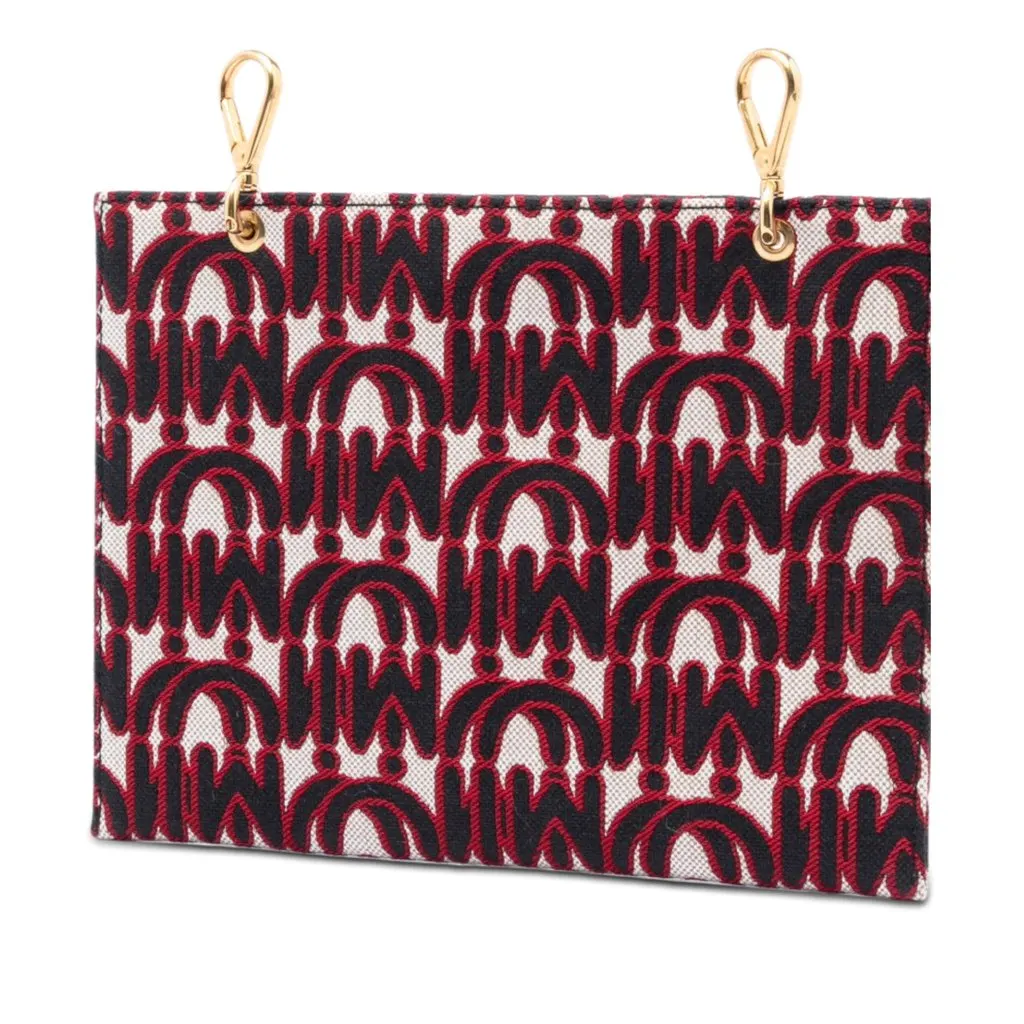 Miu Miu M/M Paris Emiuticon Jacquard and Goatskin Pouch Red Very good - Back View