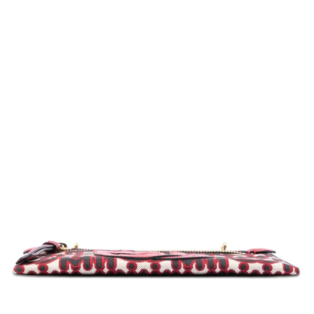 Miu Miu M/M Paris Emiuticon Jacquard and Goatskin Pouch Red Very good - Inside View