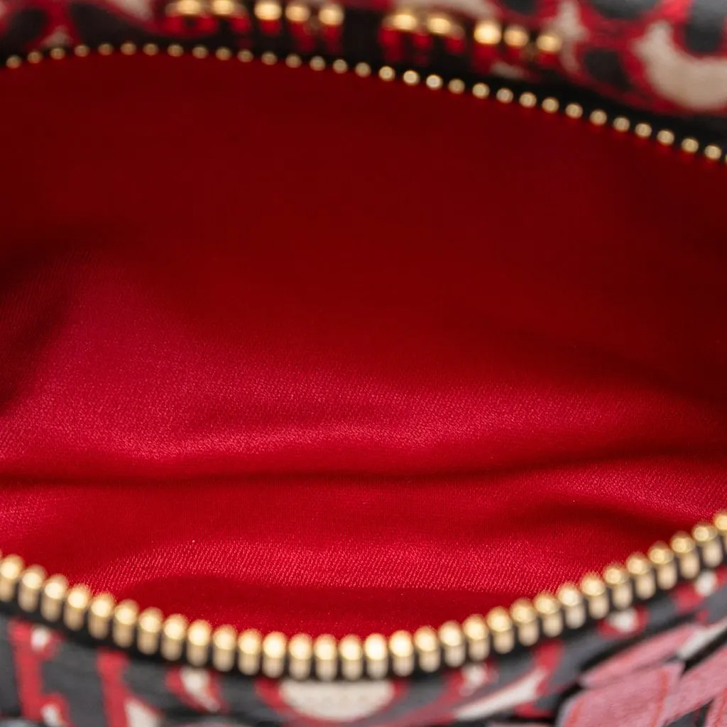 Miu Miu M/M Paris Emiuticon Jacquard and Goatskin Pouch Red Very good - Model View