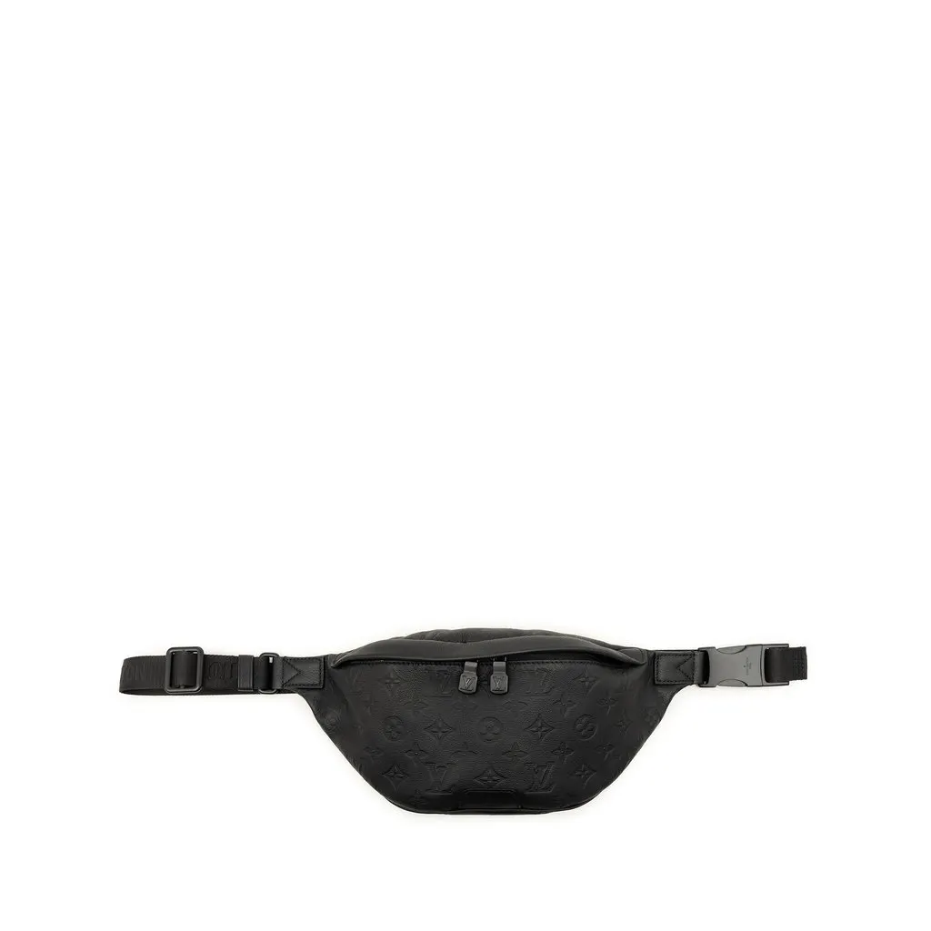 Louis Vuitton Monogram Shadow Discovery Bumbag Black Leather Very good - Front View