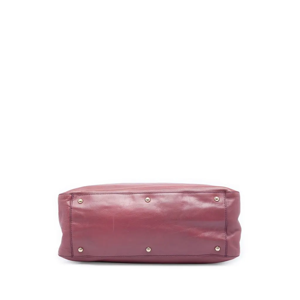 Fendi Large Leather Twins Tote Pink Leather Very good - Inside View