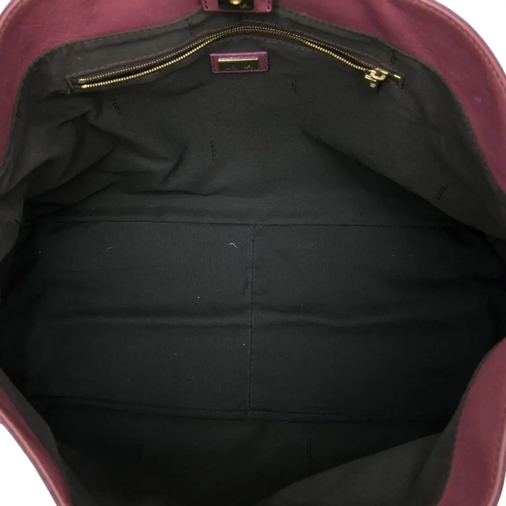 Fendi Large Leather Twins Tote Pink Leather Very good - Model View