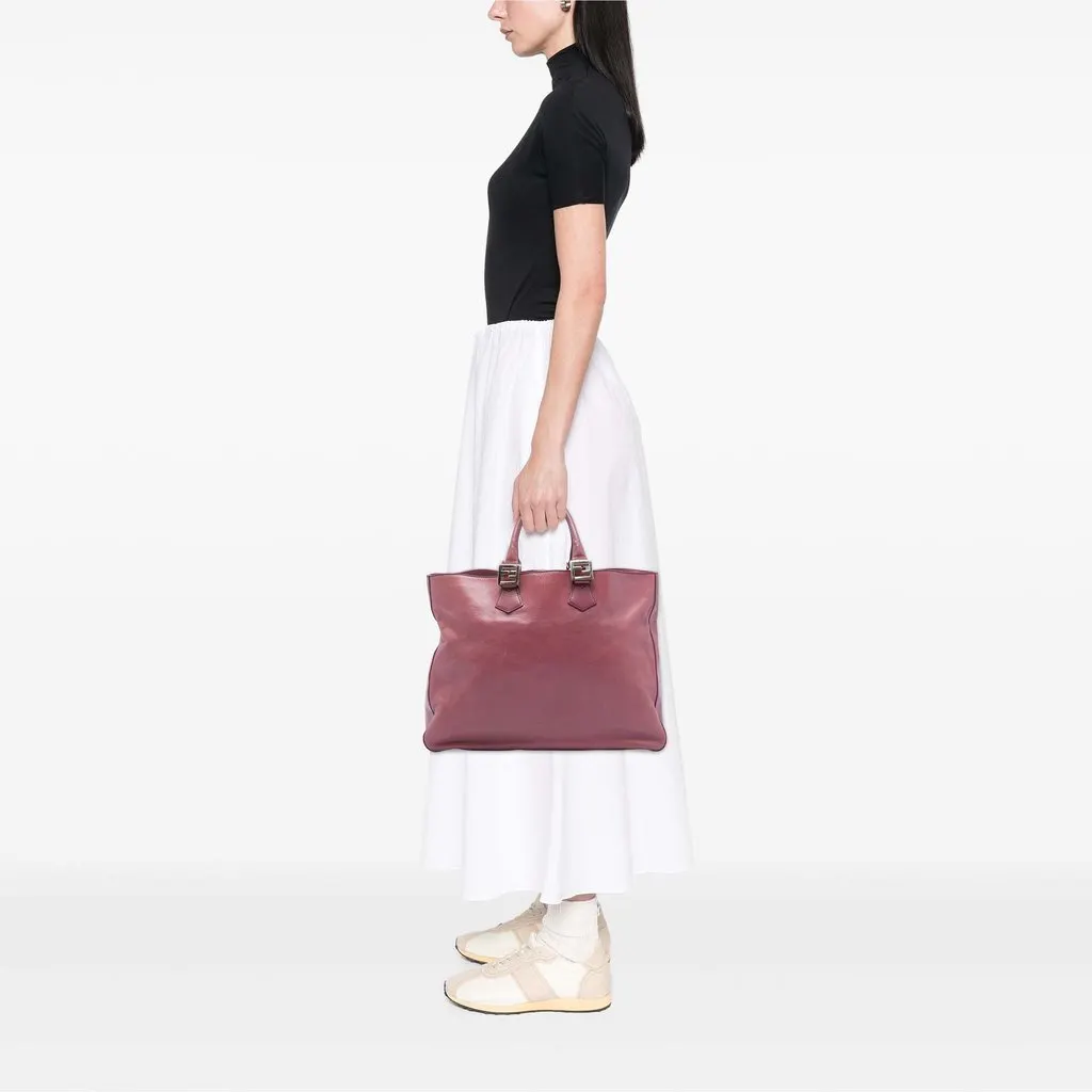 Fendi Large Leather Twins Tote Pink Leather Very good - Box View