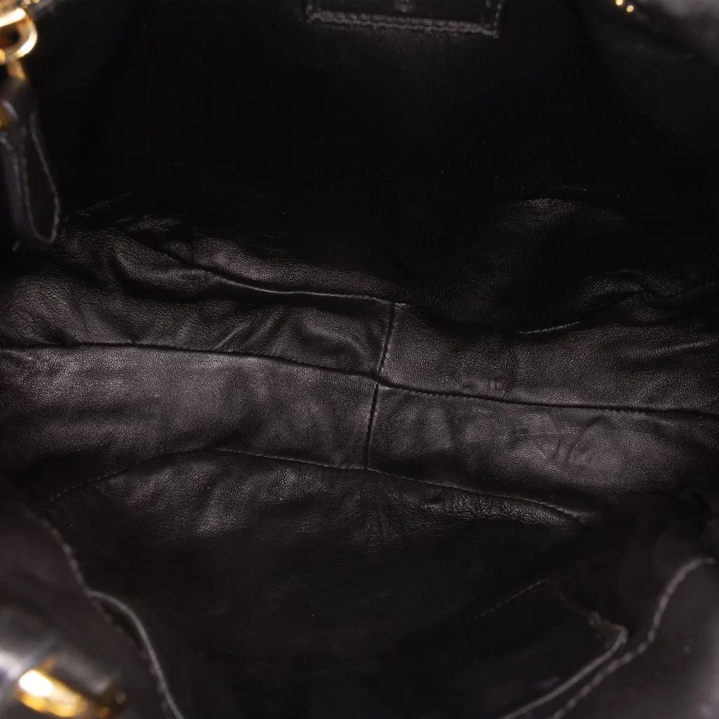 Prada Bicolor Nappa Waves Satchel Black Leather Very good - Model View