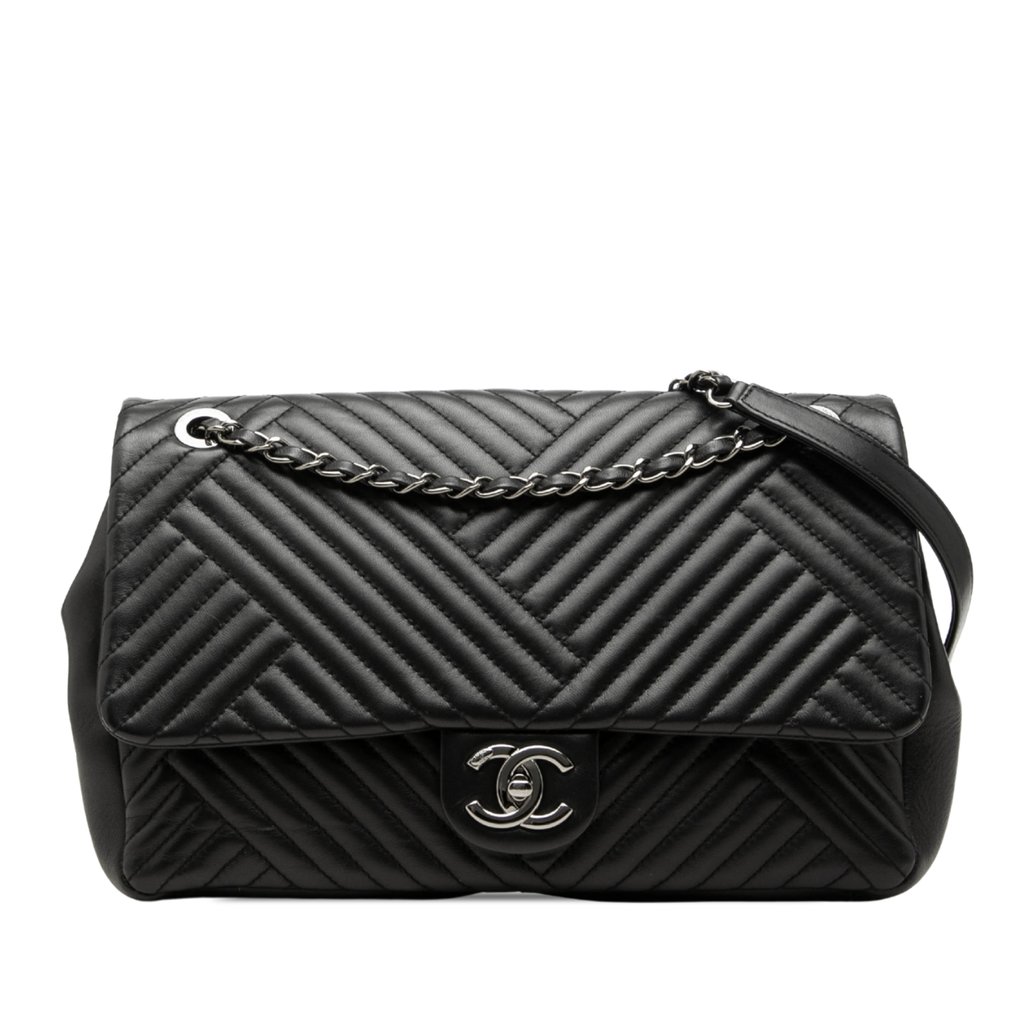 Chanel Large Lambskin CC Crossing Flap Black Medium Leather Chanel Large Lambskin CC Crossing Flap Black Medium Leather