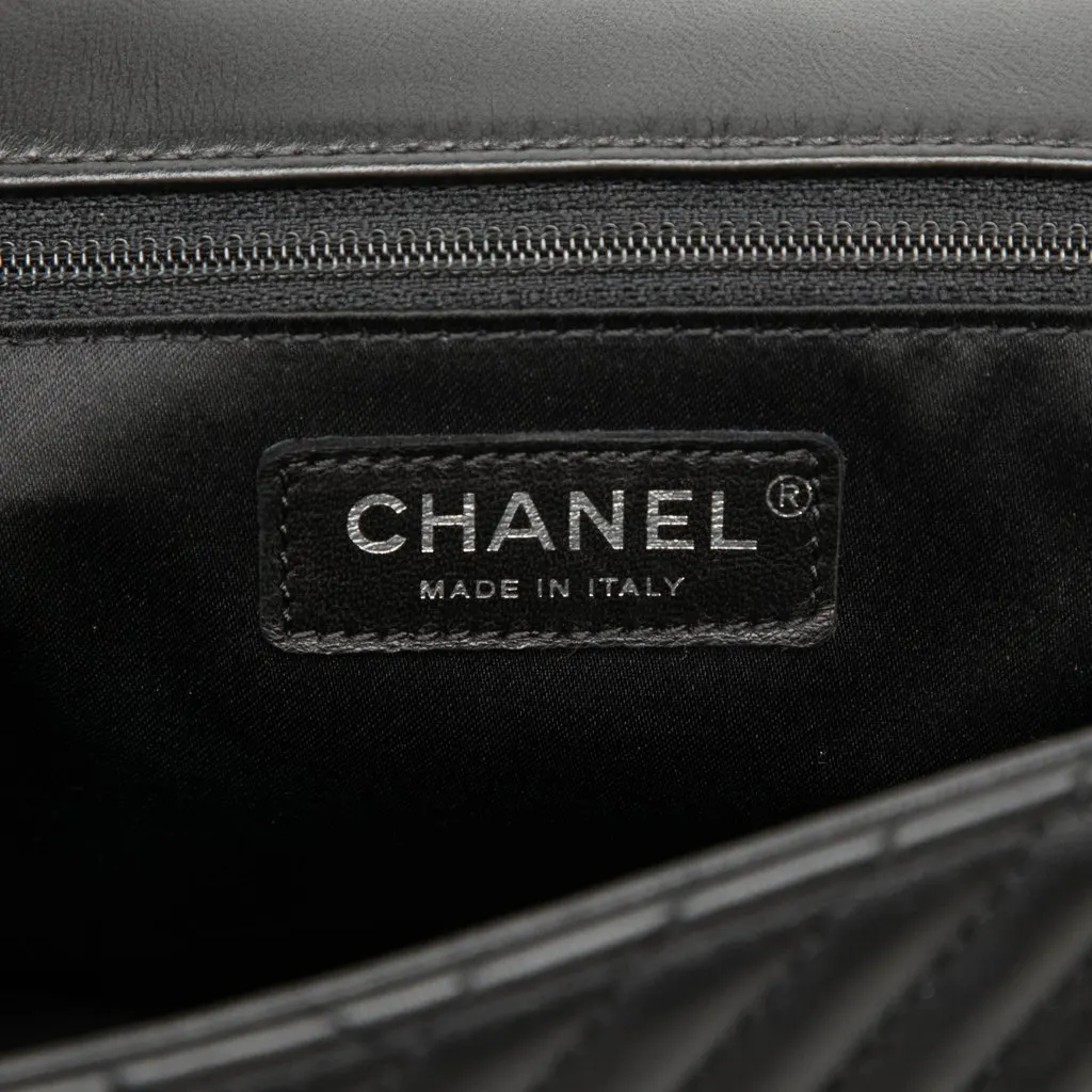 Chanel Large Lambskin CC Crossing Flap Black Leather Good - Box View