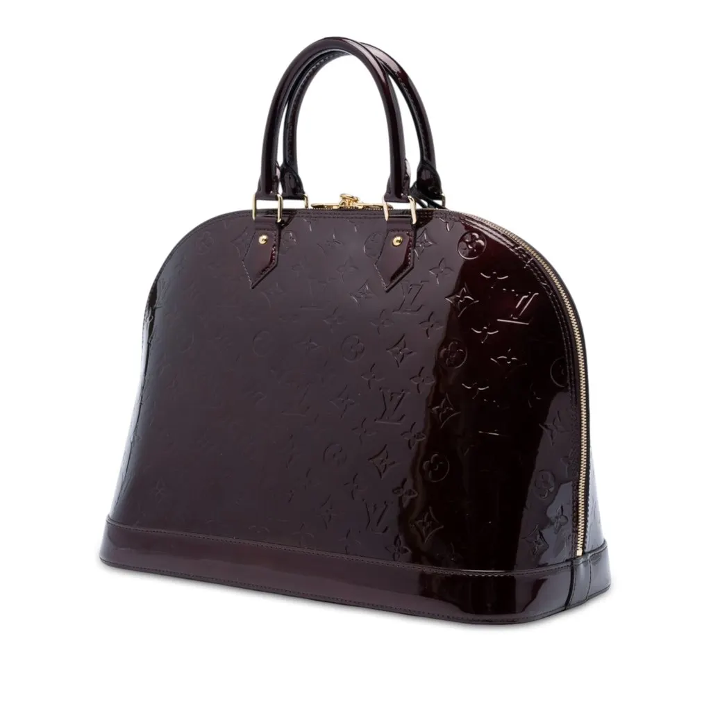 Louis Vuitton Monogram Vernis Alma GM Purple Leather Very good - Back View