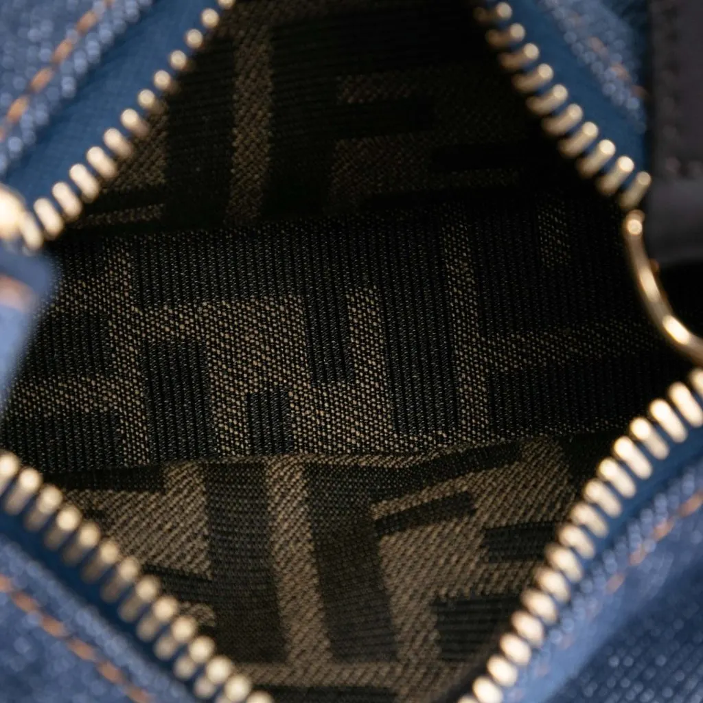 Fendi Nano Denim Fendigraphy Hobo Blue Very good - Model View