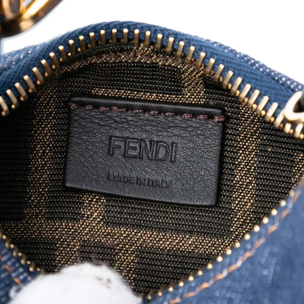 Fendi Nano Denim Fendigraphy Hobo Blue Very good - Box View