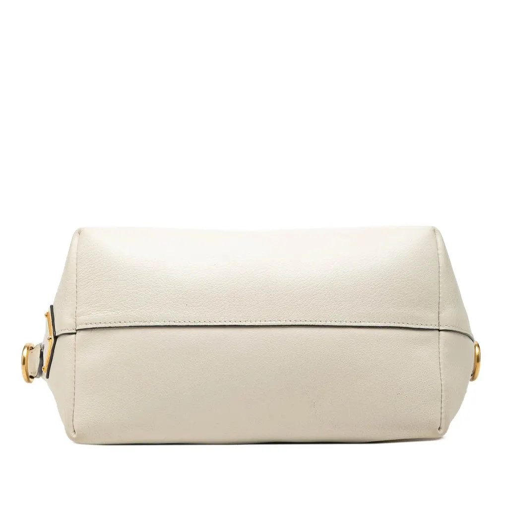 Prada Small Embossed Glace Calf Logo Convertible Satchel White Leather Very good - Inside View