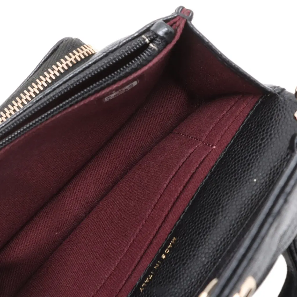 Chanel Mini Caviar Business Affinity Top Handle Bag Black Leather Very good - Inside View