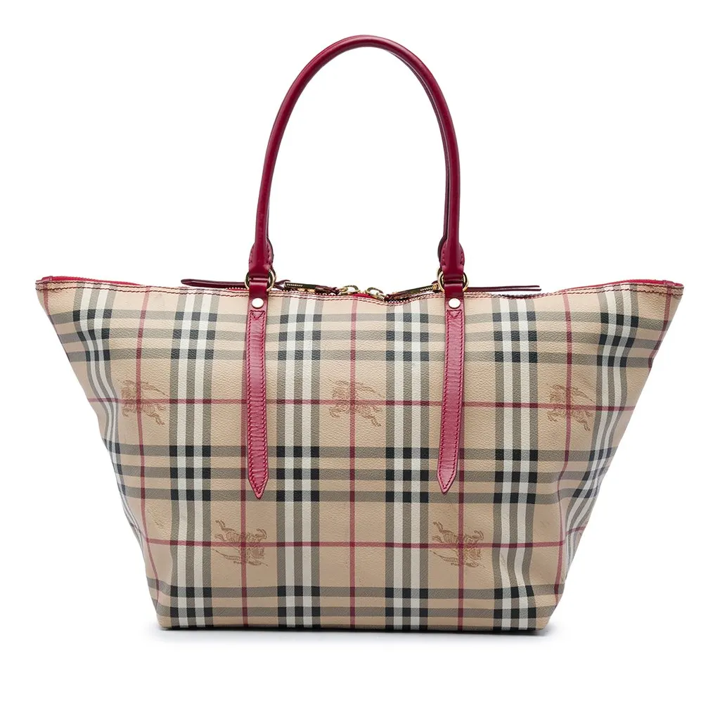 Burberry متوسطة Haymarket Check Coated قماش Salisbury حقيبة توت