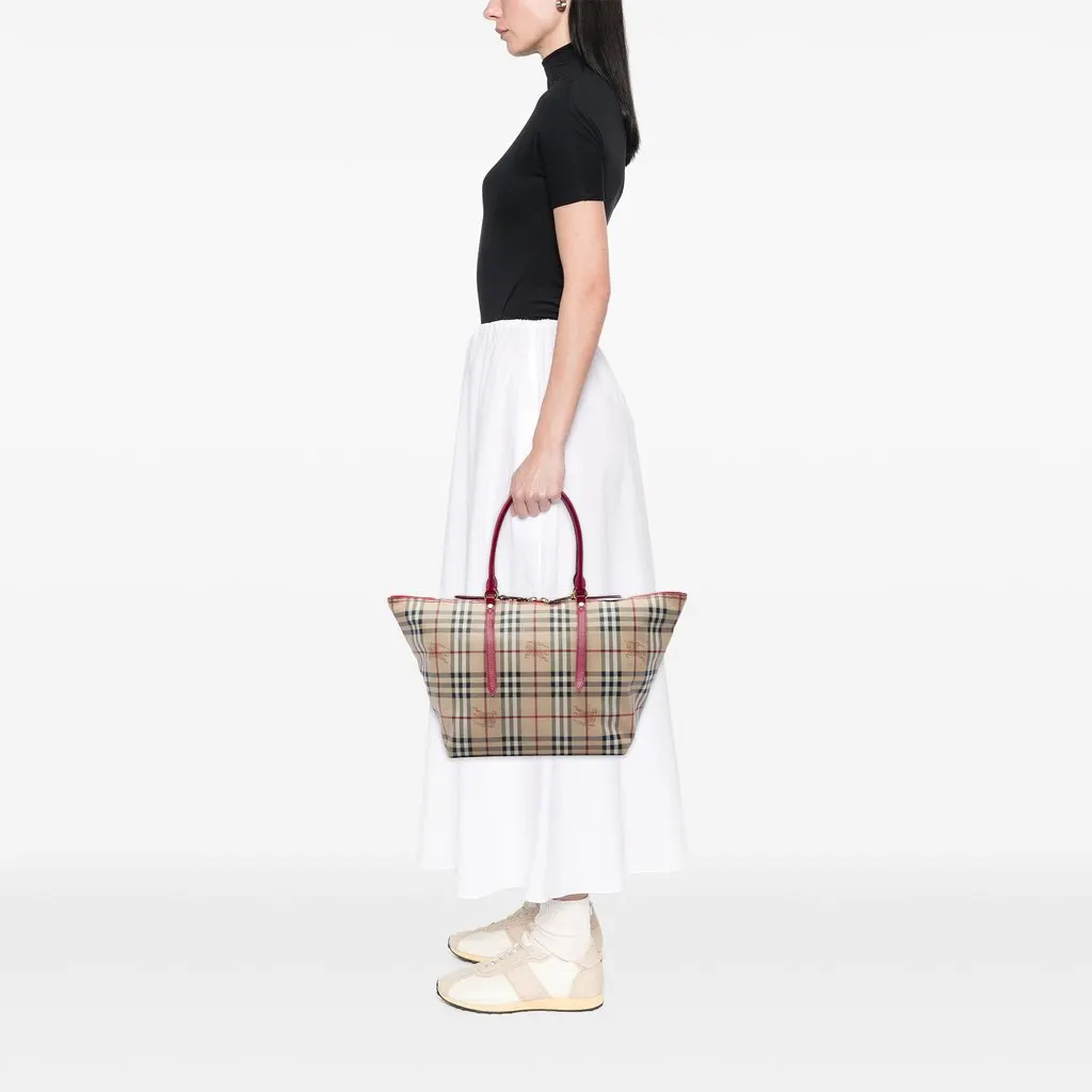 Burberry Medium Haymarket Check Coated Canvas Salisbury Tote Beige Canvas Very good - Box View