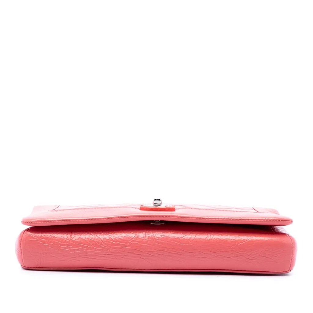 Chanel Small Quilted Crumpled Calfskin Bi Vintage Full Flap Pink Leather Very good - Inside View