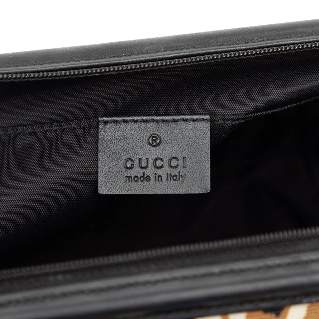 Gucci Leopard Print Canvas Pouch Brown Very good - Box View