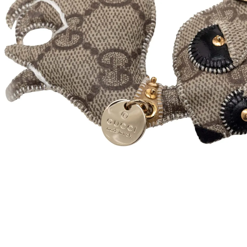 Gucci GG Supreme Brando Chihuahua Bag Charm and Key Chain Beige Very good - Inside View
