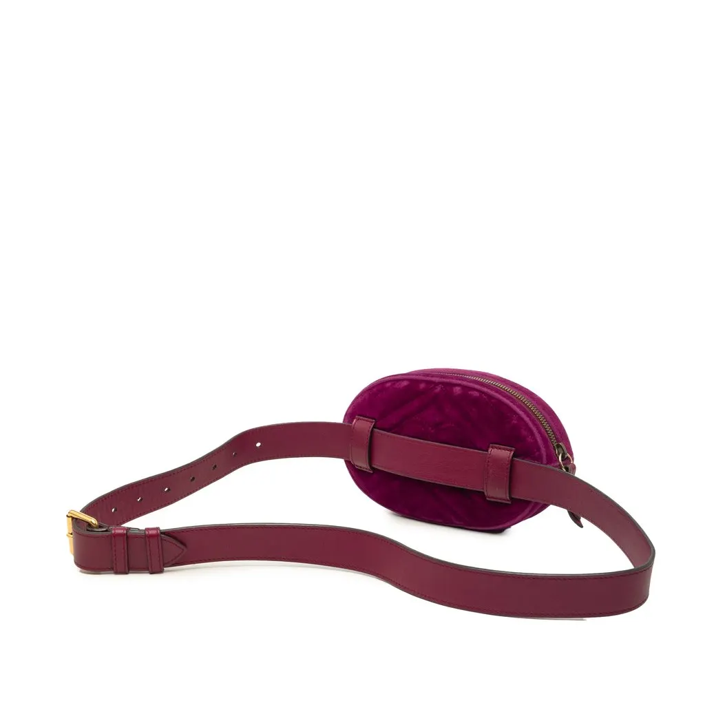 Gucci GG Marmont Matelasse Velvet Belt Bag Purple Very good - Back View