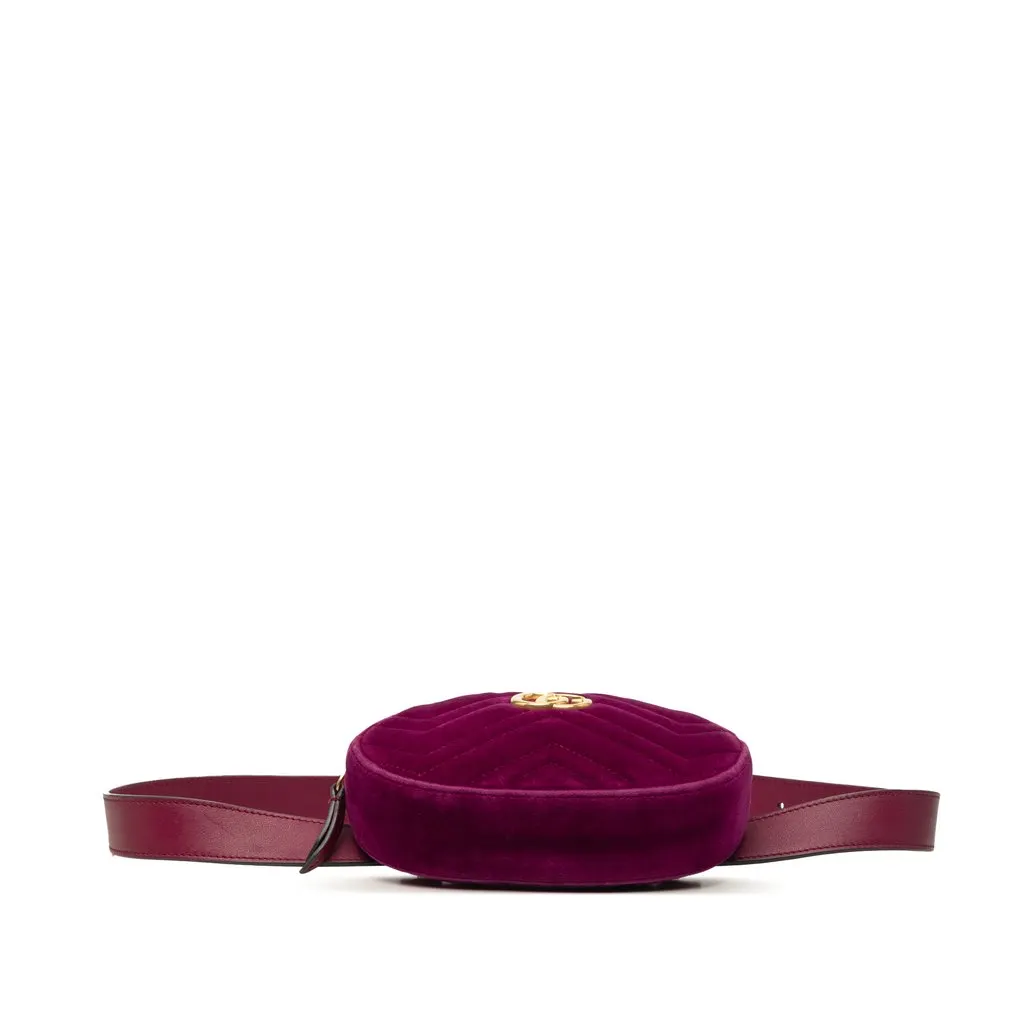 Gucci GG Marmont Matelasse Velvet Belt Bag Purple Very good - Inside View