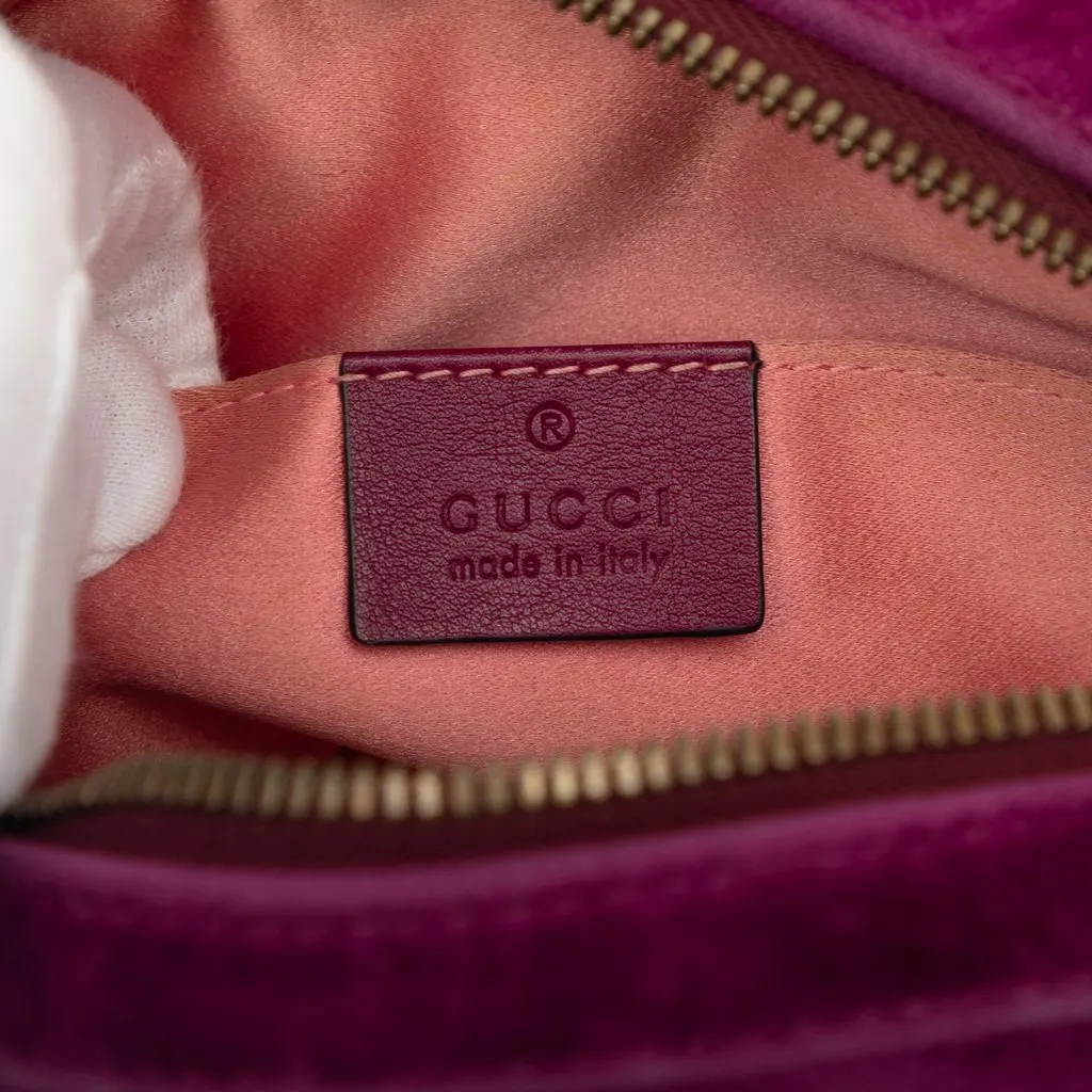 Gucci GG Marmont Matelasse Velvet Belt Bag Purple Very good - Box View