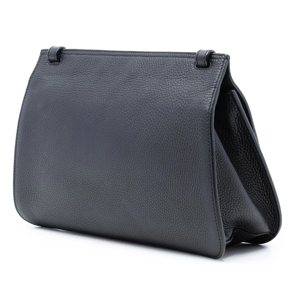 Gucci Medium Leather Bamboo Daily Crossbody Black Leather Very good - Back View