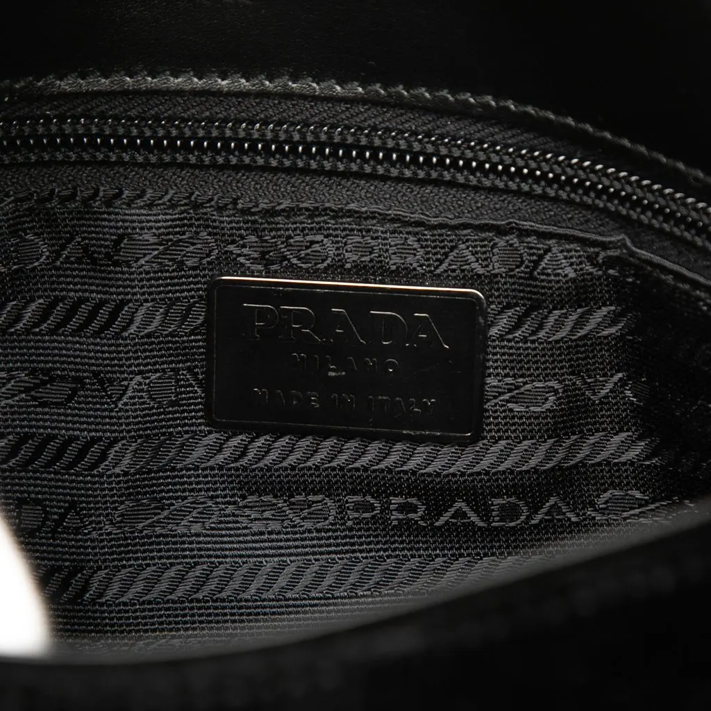 Prada Velvet Shoulder Bag Black Velvet Very good - Box View