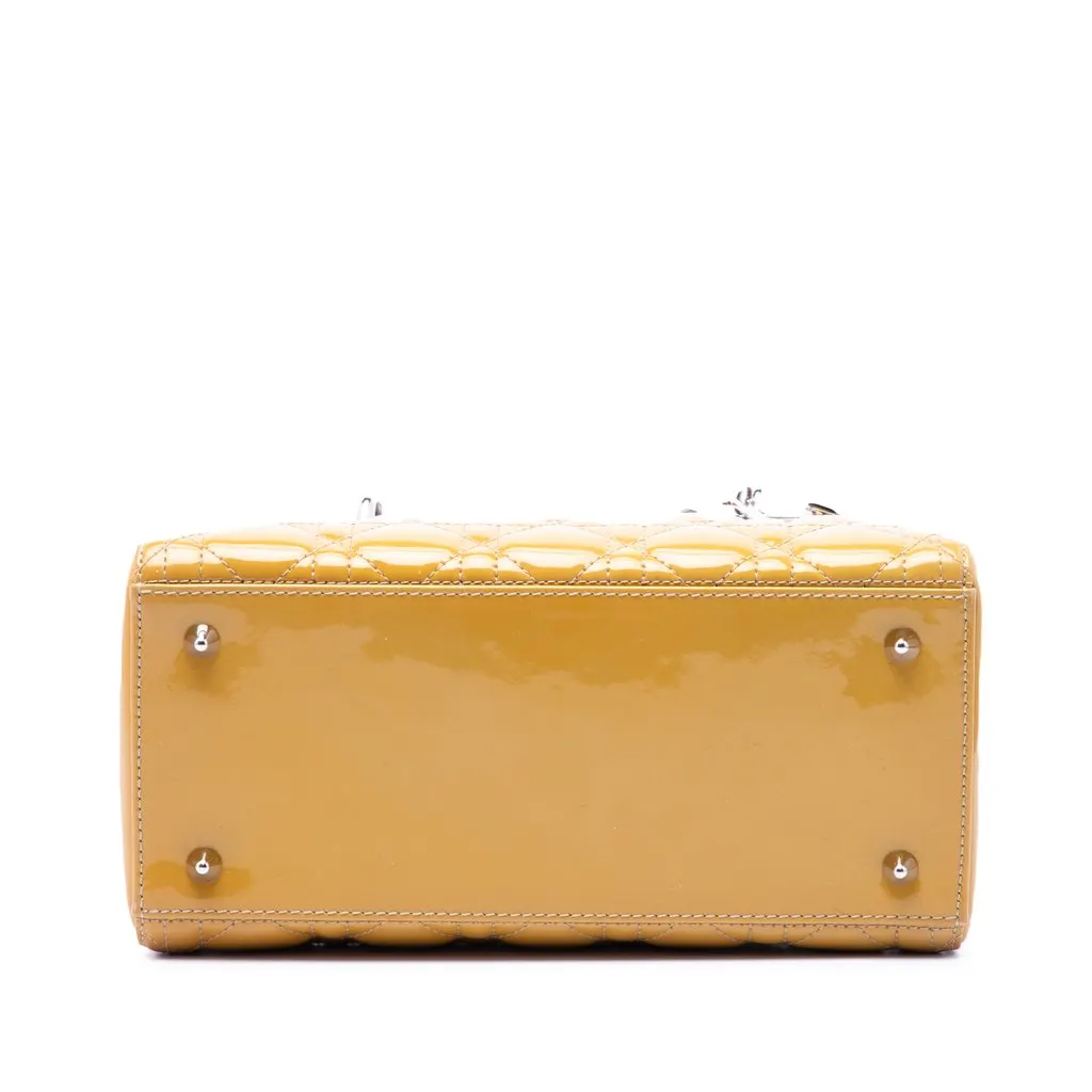 Dior Medium Patent Cannage Lady Dior Yellow Leather Very good - Inside View