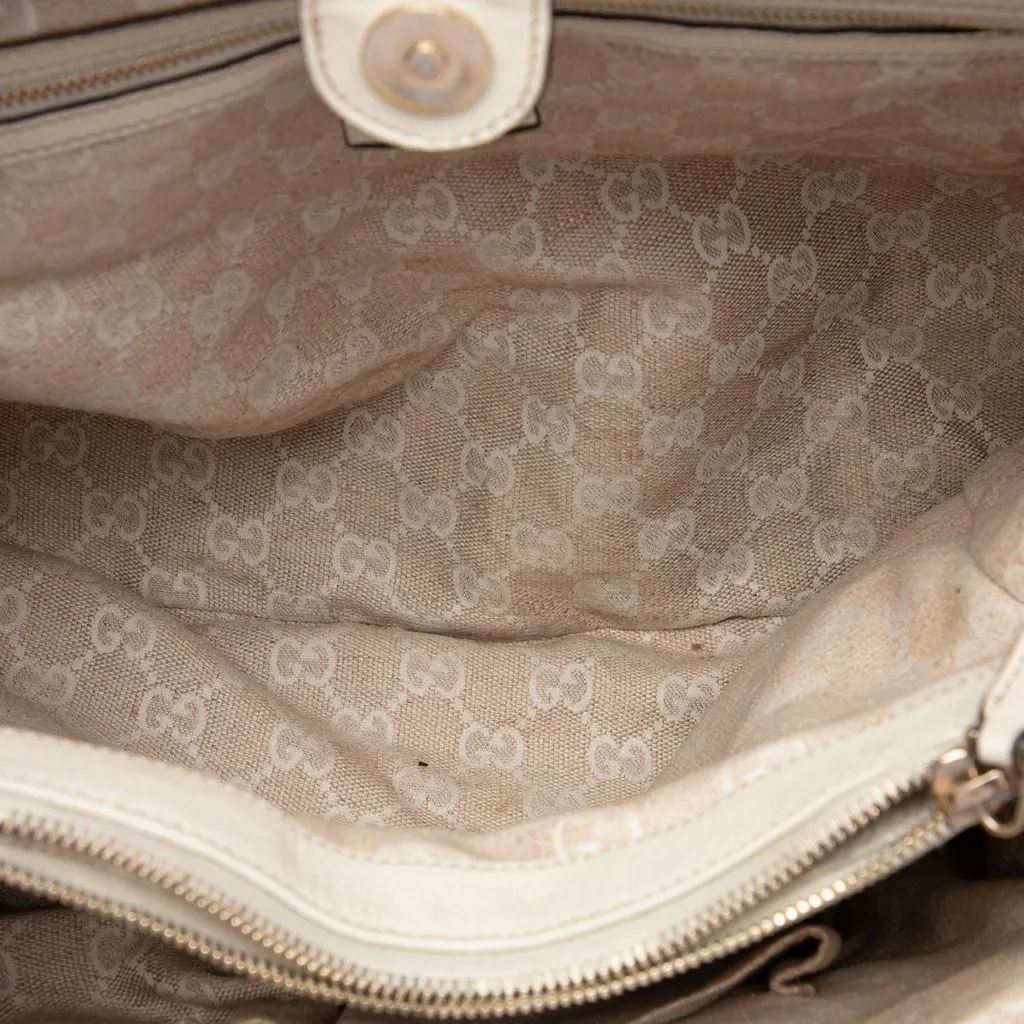 Gucci Calfskin Bamboo Diana Tote White Leather Good - Model View