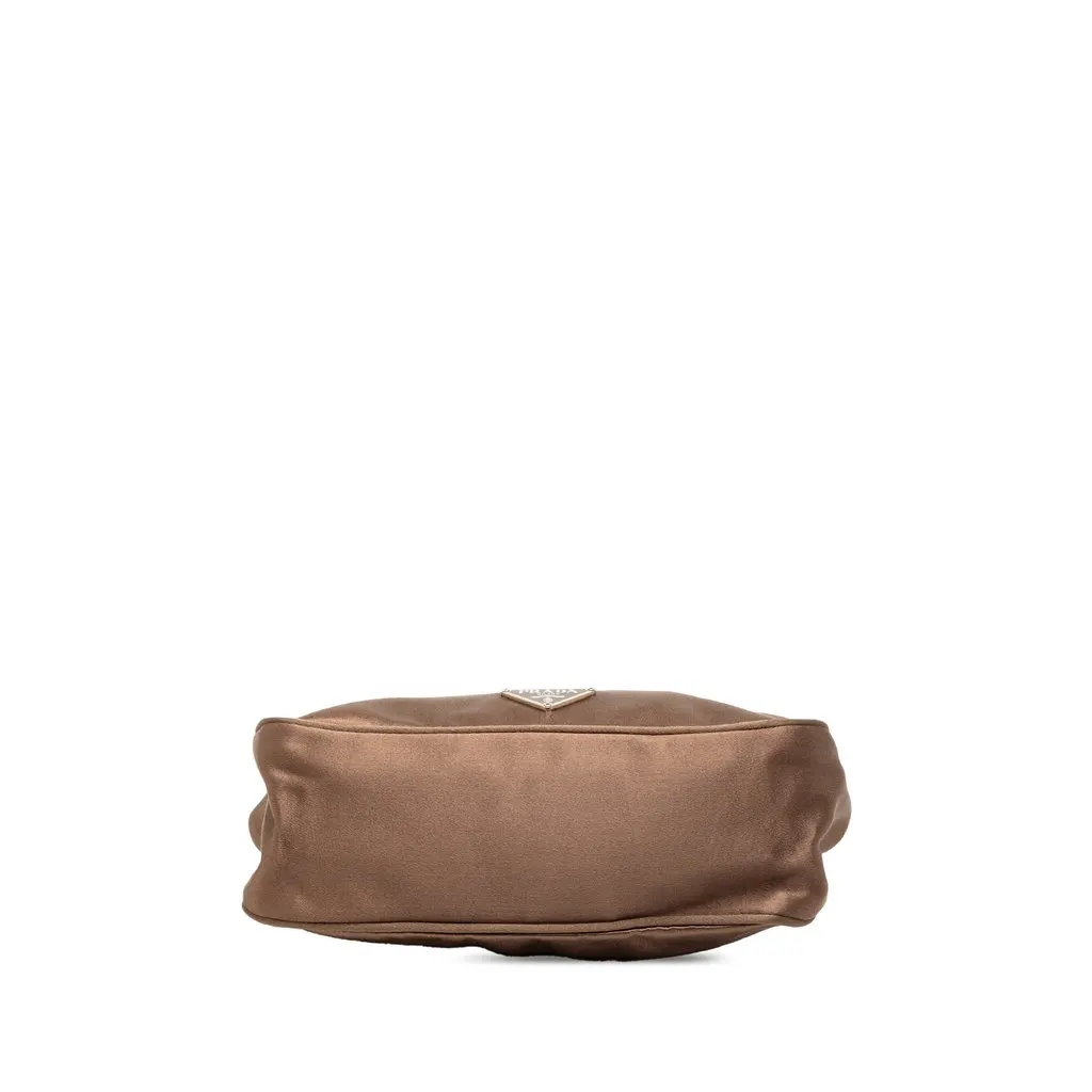 Prada Satin Kiss Lock Handbag Brown Very good - Inside View