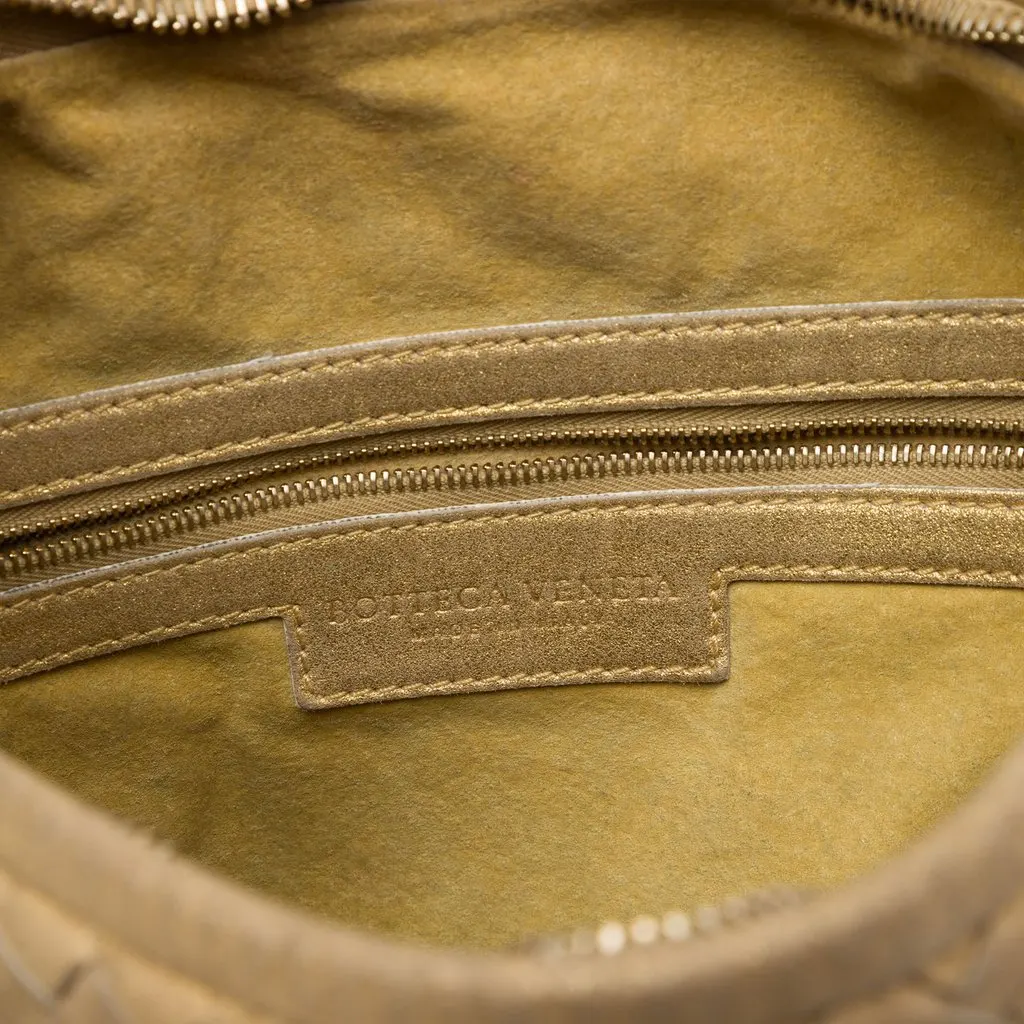 Bottega Veneta Small Metallic Nappa Intrecciato Veneta Hobo Gold Leather Good - Box View